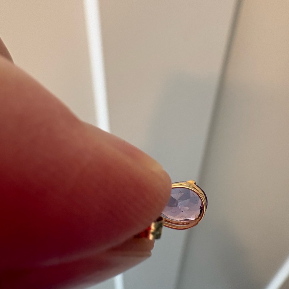 Elegant 14k Gold and Amethyst Teardrop Earrings - Picture 3 of 5